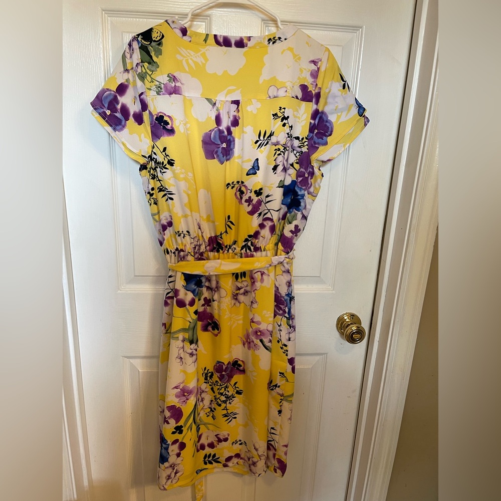 Christopher & Banks Floral Yellow Dress, size X